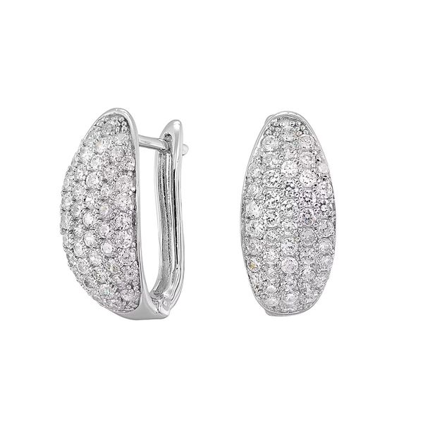 Sterling Silver Cubic Zirconia Euro Back Earrings Bradley's Jewelers Jacksonville, NC
