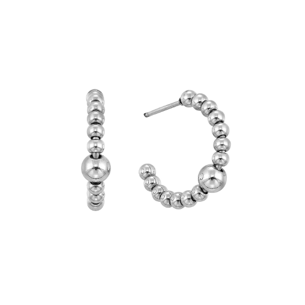 Sterling Silver Beaded Hoop Earrings Bradley's Jewelers Jacksonville, NC