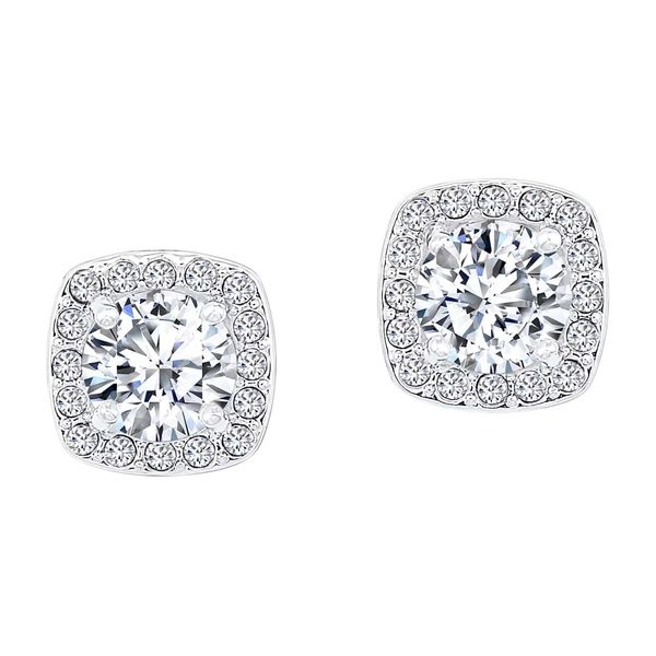 White Sterling Silver Cubic Zirconia Stud Earrings Bradley's Jewelers Jacksonville, NC