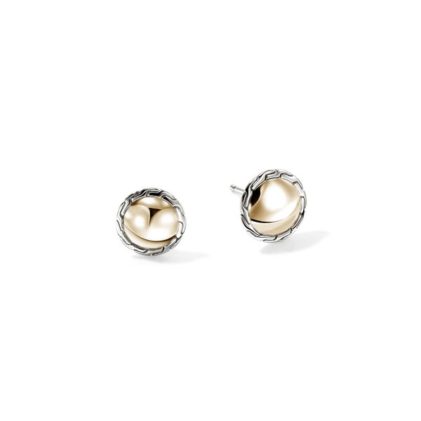 John Hardy Essentials 10mm Stud Earrings – 14K Yellow Gold & Silver Bradley's Jewelers Jacksonville, NC