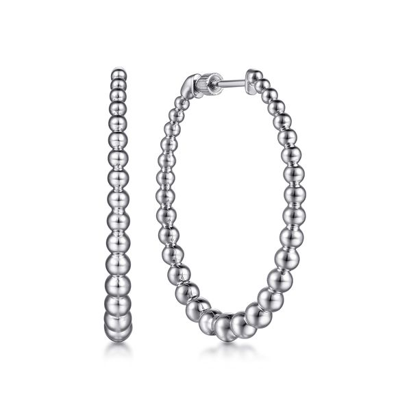 Gabriel & Co Bujukan Graduated 40mm Hoop Earrings Sterling Silver Bradley's Jewelers Jacksonville, NC