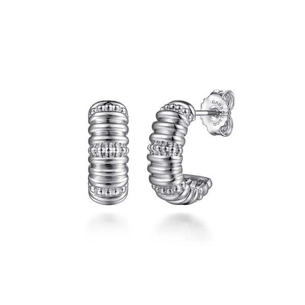 Gabriel & Co. Sterling Silver Bujukan Shrimp J Hoop Earrings Bradley's Jewelers Jacksonville, NC