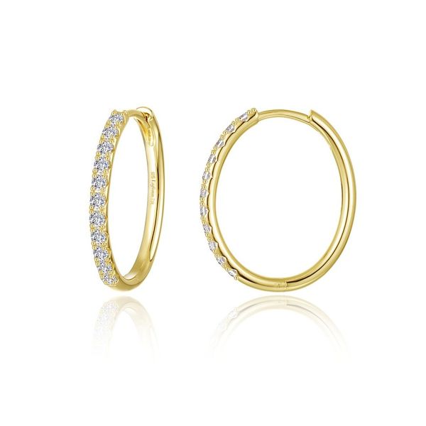 Lafonn Small Alina Oval Hoop Earrings 0.66 CTW Bradley's Jewelers Jacksonville, NC