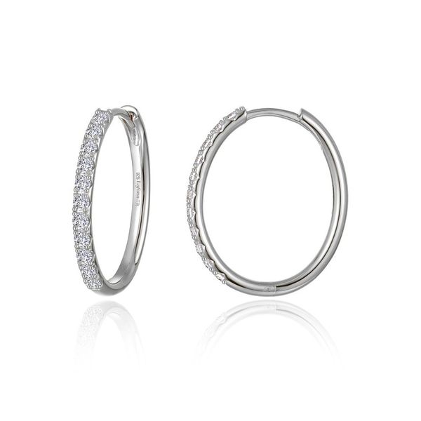 Lafonn Small Alina Oval Hoop Earrings 0.66 CTW Bradley's Jewelers Jacksonville, NC