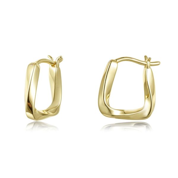 Lafonn Gold-Plated Mobius Soft-Square Huggie Earrings Bradley's Jewelers Jacksonville, NC
