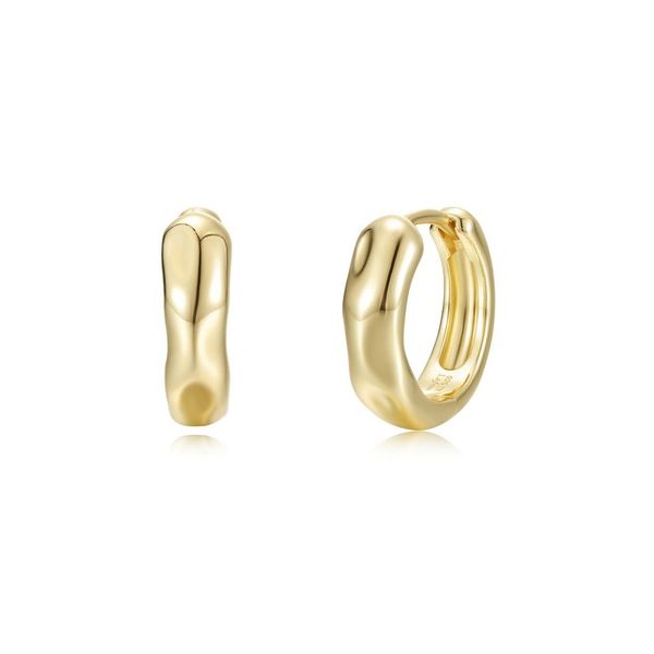 Lafonn High-Polish Molten Huggie Earrings in Gold-Plated Sterling Silver Bradley's Jewelers Jacksonville, NC