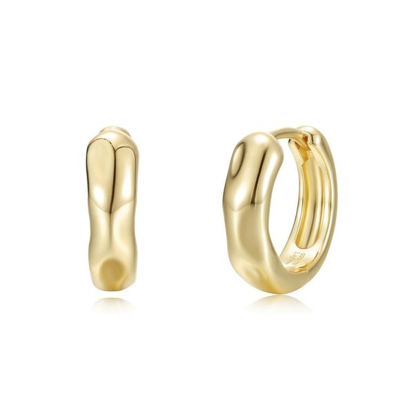 Lafonn Gold-Plated High-Polished Molten Hoop Earrings Bradley's Jewelers Jacksonville, NC