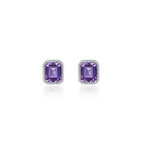 Lafonn February Birthstone Amethyst & Simulated Diamond Stud Earrings 1.76 CTW Bradley's Jewelers Jacksonville, NC