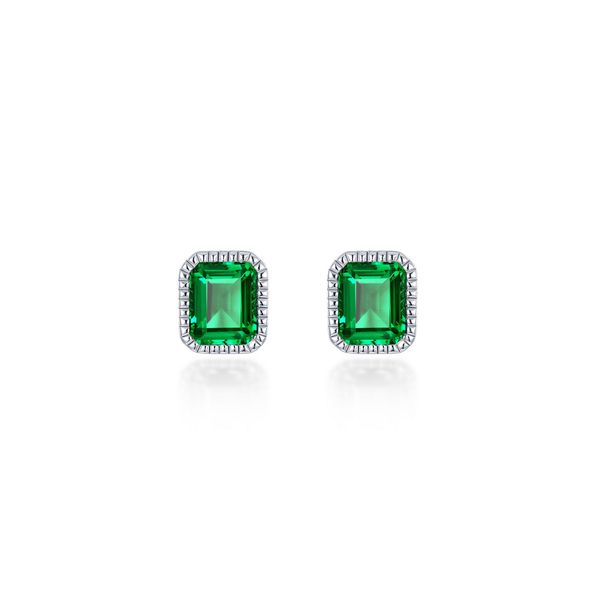 Lafonn May Birthstone Emerald & Simulated Diamond Stud Earrings 1.76 CTW Bradley's Jewelers Jacksonville, NC