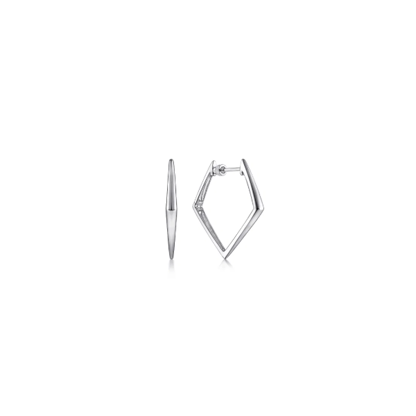 Gabriel & Co. Sterling Silver Geometric Classic Hoop Earrings | Contemporary Collection Bradley's Jewelers Jacksonville, NC