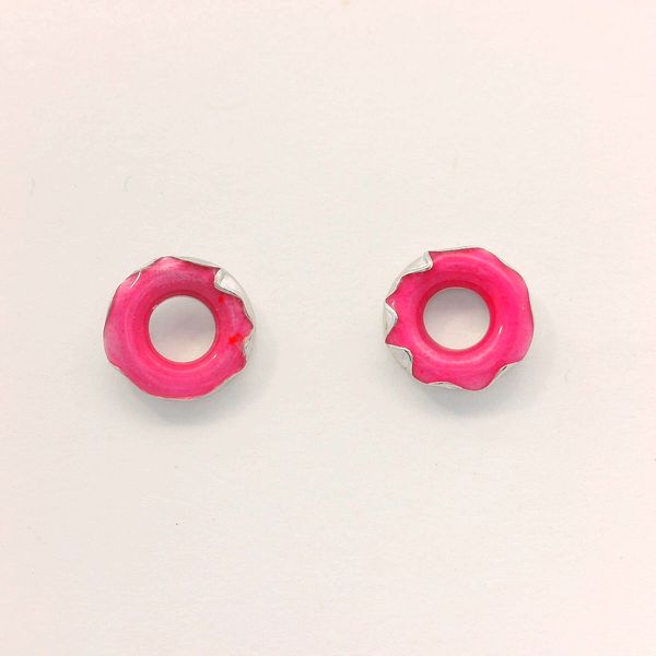 Sterling Silver Lume Pink Glow Strawberry Donut Earrings Bradley's Jewelers Jacksonville, NC