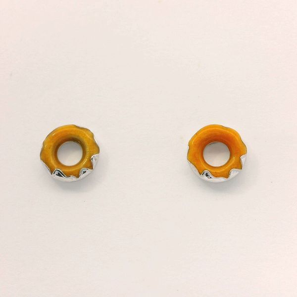 Sterling Silver Lume Glow Pumpkin Colored Donut Stud Earrings Bradley's Jewelers Jacksonville, NC