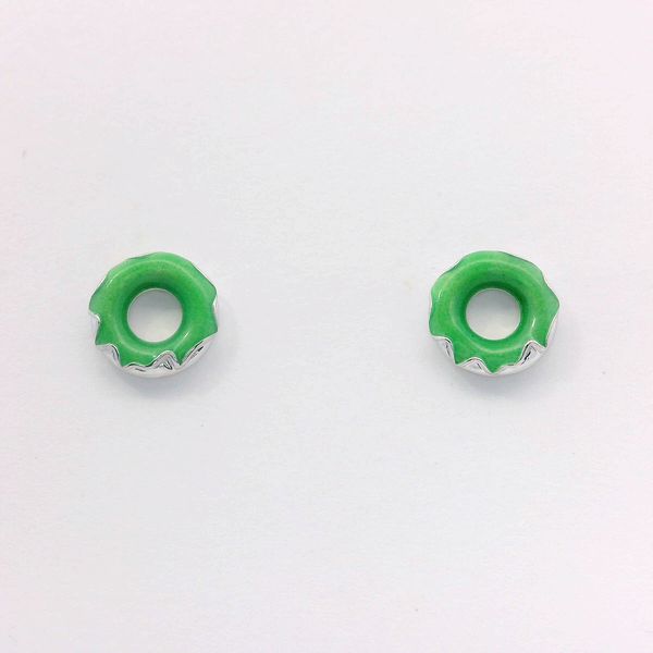 Sterling Silver Lume Green Glow Donut Stud Earrings Bradley's Jewelers Jacksonville, NC