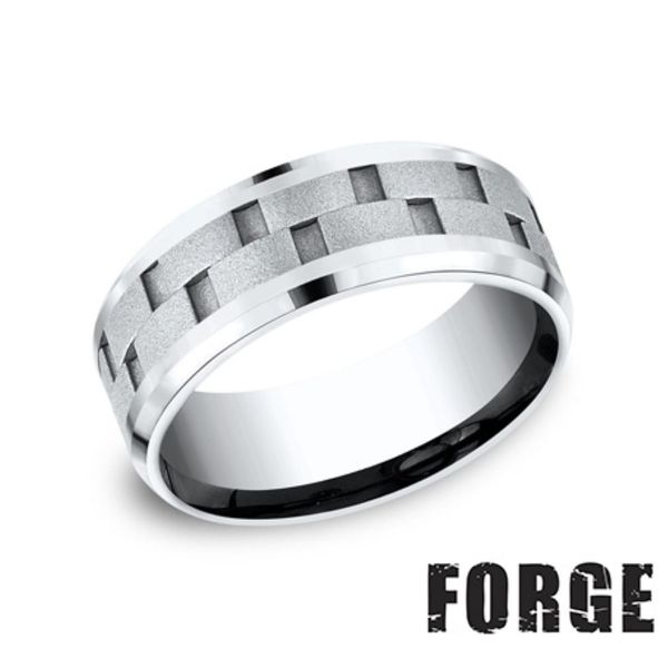 Forge Grey Cobalt Chrome Woven Wedding Band 8mm Size 10 Bradley's Jewelers Jacksonville, NC