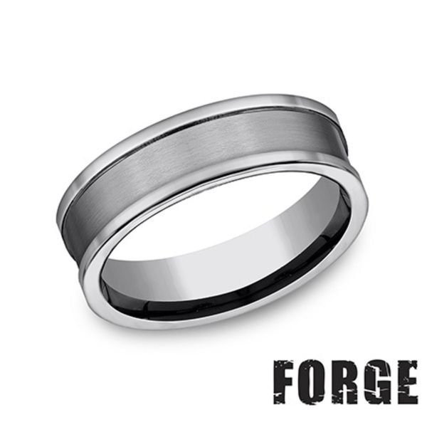 Forge Tungsten Men's Wedding Band 7mm Satin Finish Comfort Fit Size 9 Bradley's Jewelers Jacksonville, NC