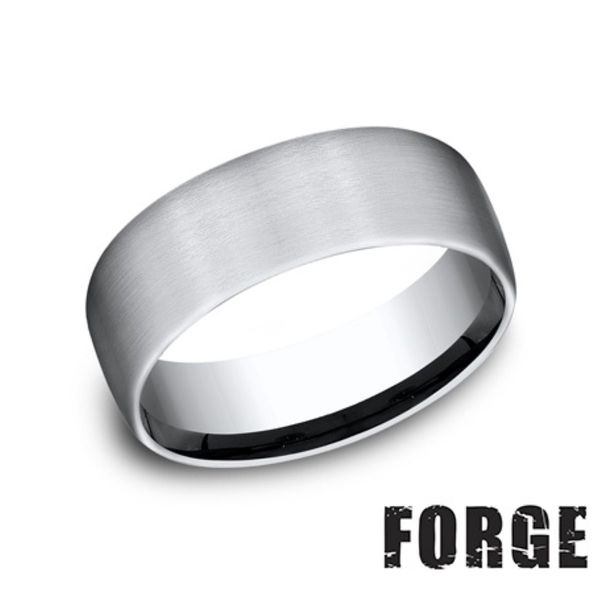Forge Cobalt Chrome Men's Wedding Band 7.5mm Comfort Fit Size 10 Bradley's Jewelers Jacksonville, NC