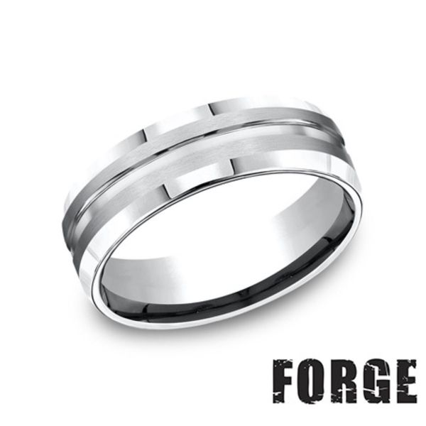 Forge Cobalt Chrome Men's Wedding Band 7mm Comfort Fit Size 11 Bradley's Jewelers Jacksonville, NC