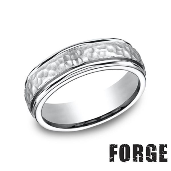 Forge Cobalt Chrome Men's Wedding Band 7mm Comfort Fit Size 9 Bradley's Jewelers Jacksonville, NC