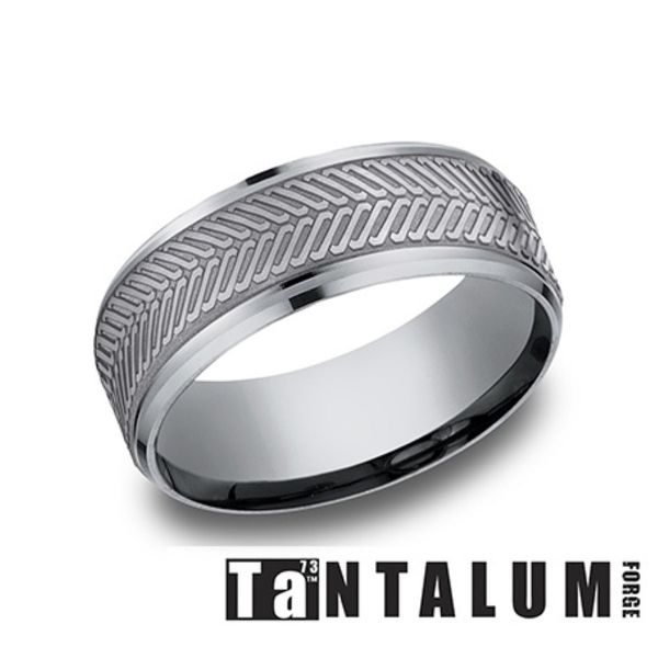 Forge Grey Tantalum S-Style Center Flat Wedding Band 8mm Size 11 Bradley's Jewelers Jacksonville, NC