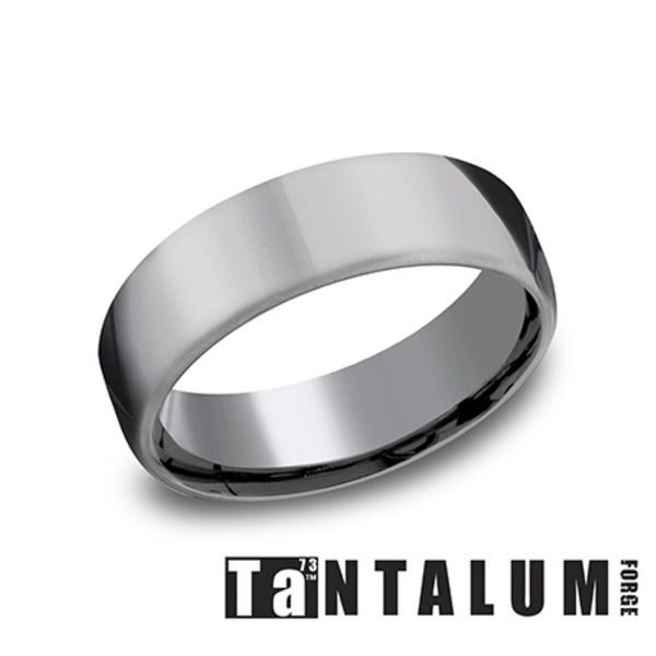 Forge Grey Tantalum High Polish Half Round Wedding Band 6.5mm Size 11 Bradley's Jewelers Jacksonville, NC