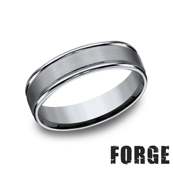 Forge Titanium Men's Wedding Band 6mm Satin Finish Size 10 Bradley's Jewelers Jacksonville, NC