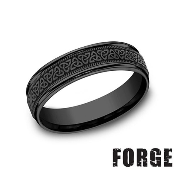 Forge Black Titanium Love Knot Wedding Band 6mm Size 10 Bradley's Jewelers Jacksonville, NC