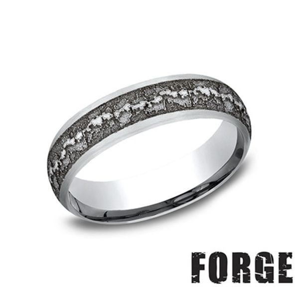 Forge Gray Cobalt Chrome Fault Line Wedding Band 6mm Size 10 Bradley's Jewelers Jacksonville, NC