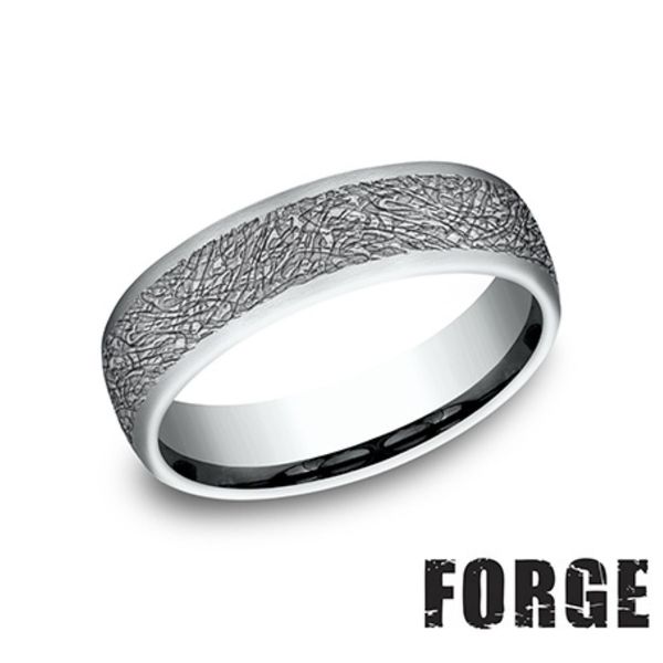 Forge Gray Cobalt Chrome Scratch Pad Wedding Band 6.5mm Size 10 Bradley's Jewelers Jacksonville, NC