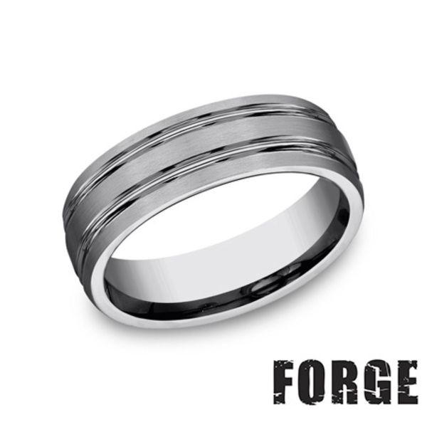 Forge Tungsten Men's Wedding Band Comfort Fit Size 9 Bradley's Jewelers Jacksonville, NC