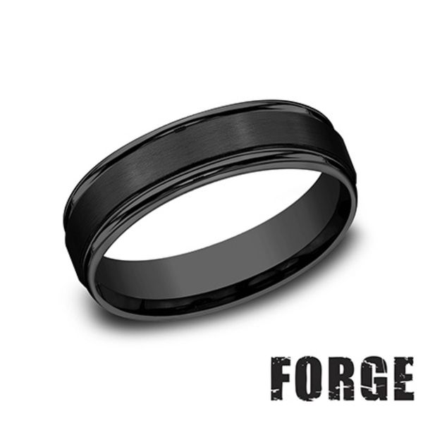 Forge Black Titanium Men's Wedding Band 6mm Comfort Fit Size 10 Bradley's Jewelers Jacksonville, NC