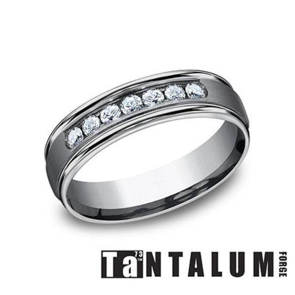 Forge Grey Tantalum Diamond Wedding Band 6mm Size 10 Bradley's Jewelers Jacksonville, NC