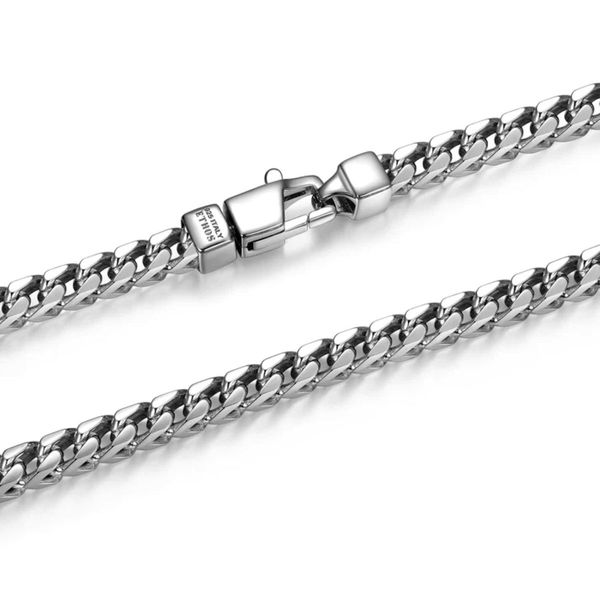 Ethos Sterling Silver Italian Four-Sided Franco Chain Bracelet 8.5