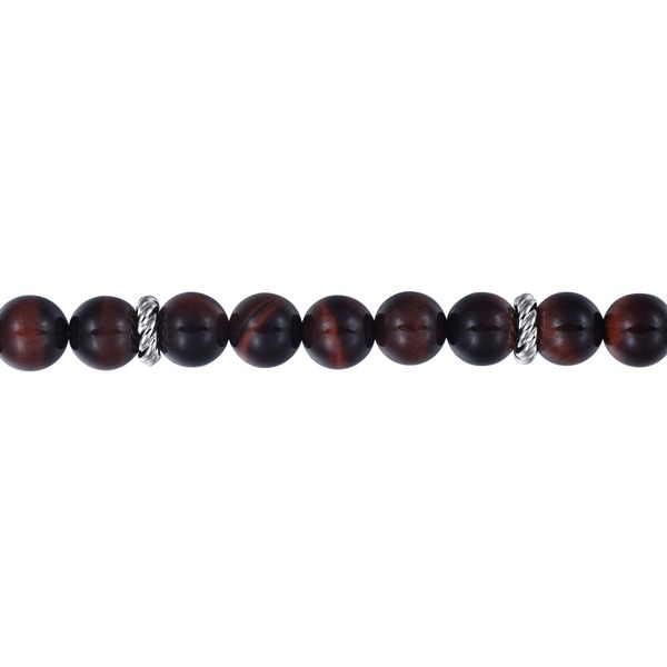Gabriel & Co Sterling Silver 8mm Tiger Eye Beaded Bracelet Bujukan Collection Image 2 Bradley's Jewelers Jacksonville, NC