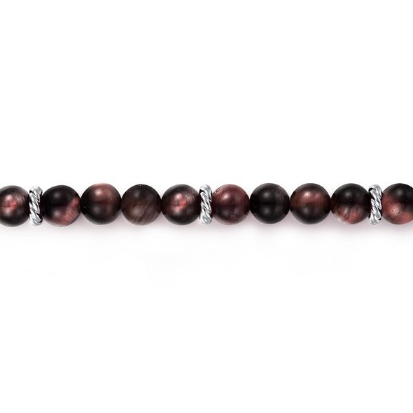 Gabriel & Co Sterling Silver 6mm Tiger Eye Beads Bracelet Bujukan Collection Image 2 Bradley's Jewelers Jacksonville, NC