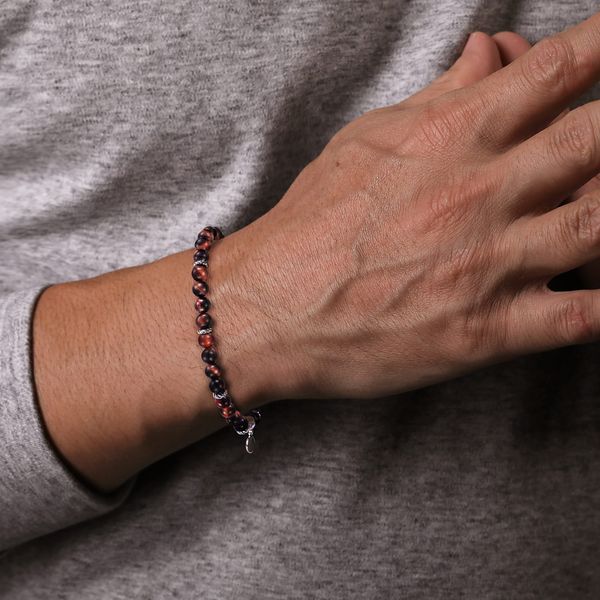 Gabriel & Co Sterling Silver 6mm Tiger Eye Beads Bracelet Bujukan Collection Image 3 Bradley's Jewelers Jacksonville, NC