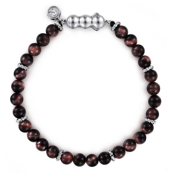 Gabriel & Co Sterling Silver 6mm Tiger Eye Beads Bracelet Bujukan Collection Bradley's Jewelers Jacksonville, NC