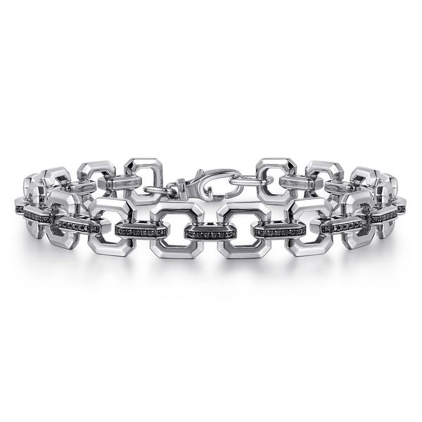 Gabriel & Co Sterling Silver Black Spinel Bracelet Contemporary Collection Length 8.5 Bradley's Jewelers Jacksonville, NC