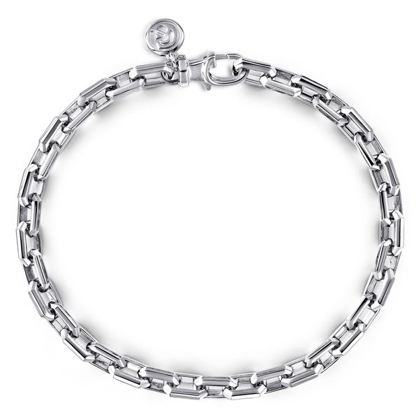 Gabriel & Co Sterling Silver Faceted Chain Bracelet Classic Collection Length 8 Bradley's Jewelers Jacksonville, NC