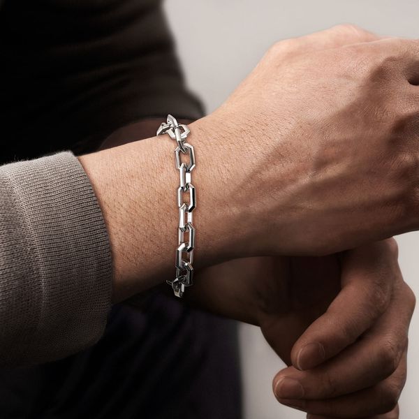 Gabriel & Co Sterling Silver Faceted Chain Bracelet Classic Collection Image 3 Bradley's Jewelers Jacksonville, NC