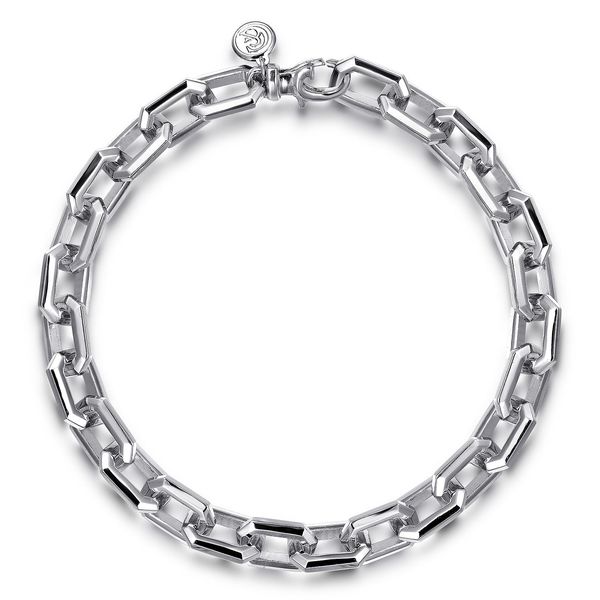 Gabriel & Co Sterling Silver Faceted Chain Bracelet Classic Collection Bradley's Jewelers Jacksonville, NC