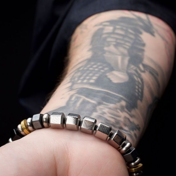 8mm Mokume Gane Hematite & Onyx Bead Bushido Virtue Bracelet Image 4 Bradley's Jewelers Jacksonville, NC
