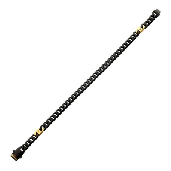 6mm Black IP Stainless Steel Miami Cuban Chain Bracelet with Genuine Black Sapphire Image 3 Bradley's Jewelers Jacksonville, NC