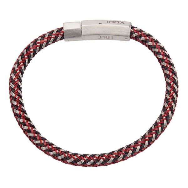 Red and White Woven Rubber Bracelet Image 2 Bradley's Jewelers Jacksonville, NC