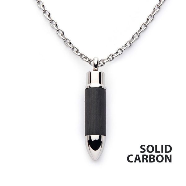 Stainless Steel and Carbon Graphite Bullet Pendant Bradley's Jewelers Jacksonville, NC