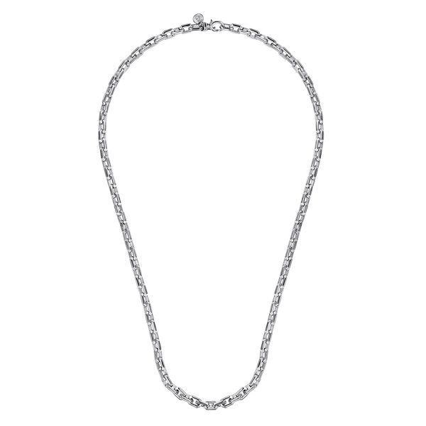 Gabriel & Co Sterling Silver Faceted Chain Necklace Image 4 Bradley's Jewelers Jacksonville, NC