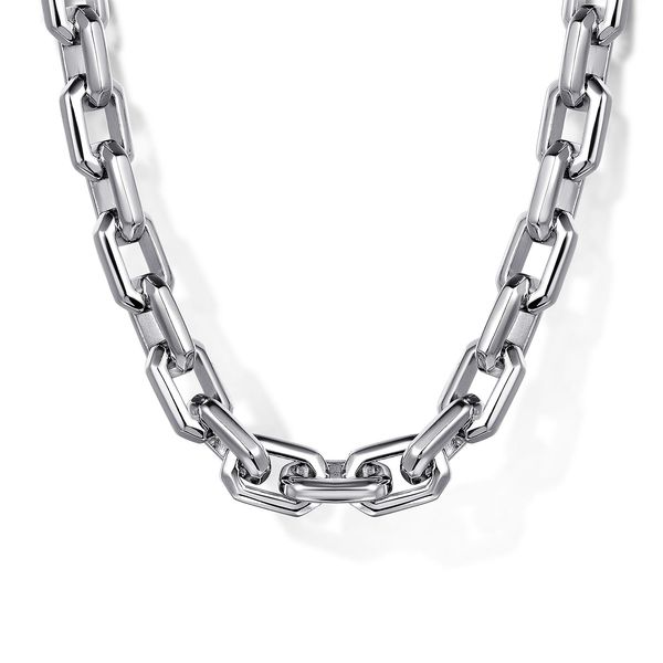 Gabriel & Co Sterling Silver Faceted Chain Necklace Bradley's Jewelers Jacksonville, NC