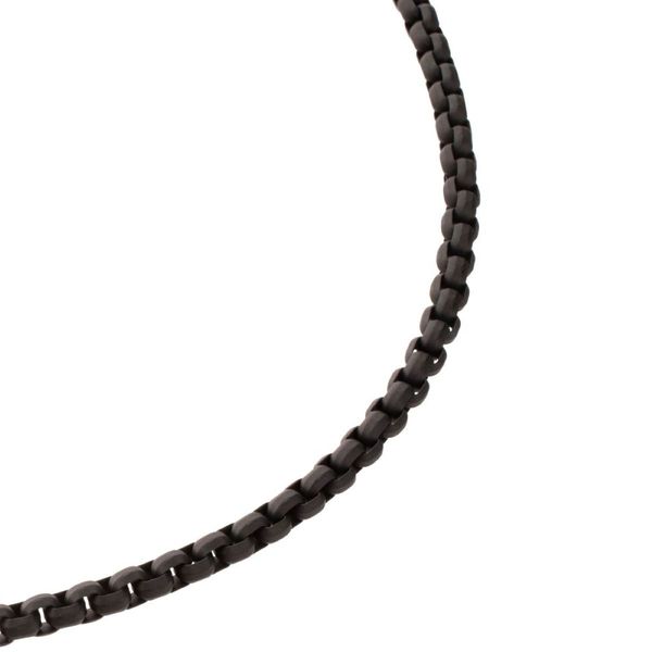 4mm Matte Black IP Stainless Steel Bold Box Chain Necklace Image 2 Bradley's Jewelers Jacksonville, NC