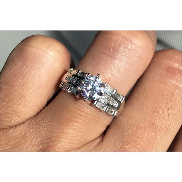 18K White Gold Channel Diamond Engagement Ring Setting Image 2 Brax Jewelers Newport Beach, CA