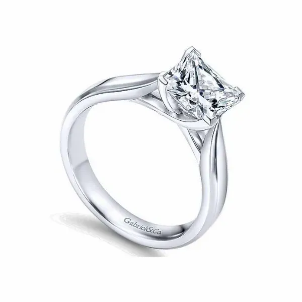 14 Karat White Gold Solitaire Engagement Ring Setting Image 2 Brax Jewelers Newport Beach, CA