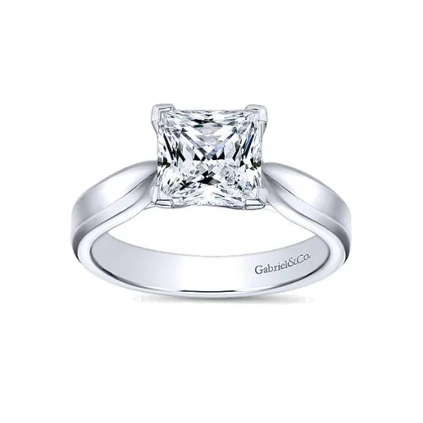 14 Karat White Gold Solitaire Engagement Ring Setting Brax Jewelers Newport Beach, CA